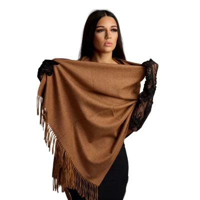 Șal Elegant din Lână și Cașmir – Model SLC197 (Maro)