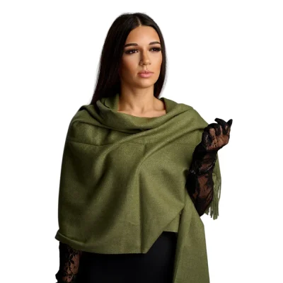 Șal Elegant din Lână și Cașmir – Model SLC203 (Verde)