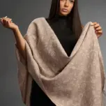 Șal damă din cașmir și lână bej taupe – Éclat Taupe