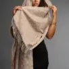 Șal damă din cașmir și lână bej taupe – Éclat Taupe