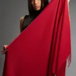 Șal damă din cașmir și lână roșu aprins – Pure Red