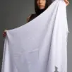 Șal damă din cașmir și lână alb imaculat – Pure White