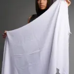 Șal damă din cașmir și lână alb imaculat – Pure White