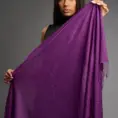 Șal damă din cașmir și lână violet intens – Pure Plum