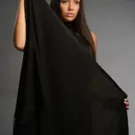 Șal damă din cașmir și lână negru intens – Pure Black