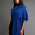 Șal damă din cașmir și lână albastru regal – Pure Royal Blue
