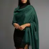 Șal damă din cașmir și lână verde smarald – Pure Emerald