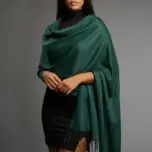 Șal damă din cașmir și lână verde smarald – Pure Emerald