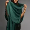 Șal damă din cașmir și lână verde smarald – Pure Emerald