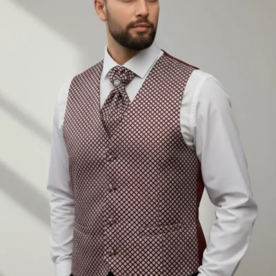 Set Vestă și Lavalieră Bărbați pentru Ținute Elegante de Mire și Ceremonii - 37VLV