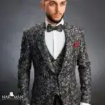 57CSF-costum-ceremonie-barbati-mire-ginere-brocart-floral-gri-negru-narman-1