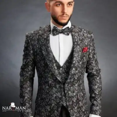 Costum Elegant de Mire/Ginere cu Guler Spitz – Nuntă & Ceremonii - CSF57