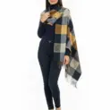 Șal elegant damă bleu grăupier din cașmir și lână, Model Character