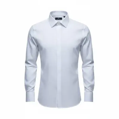 Cămașă albă cu guler normal și manșetă dublă pentru butoni – Slim Fit | Ceremonie, Black Tie- CLS15