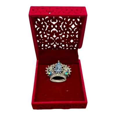 Broșa Coroană Regală cu Camee și Cristale Strălucitoare (BA32)