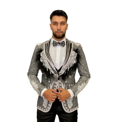 Costum de mire premium cu cristale – eleganță, rafinament și exclusivitate- GLAM03