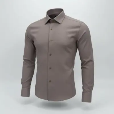 Camasa Casual, Slim Fit, Bumbac 100%,  Culoare Maro, CAM10