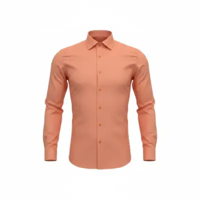 Camasa Casual, Slim Fit, Bumbac 100%,  Culoare Somon/Portocaliu, CAM09
