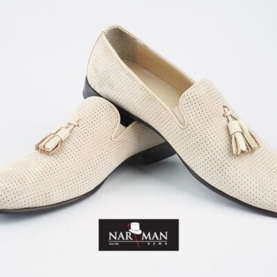 Pantofi barbatesti eleganti, bej, piele intoarsa, fara siret, NARMAN, PE32