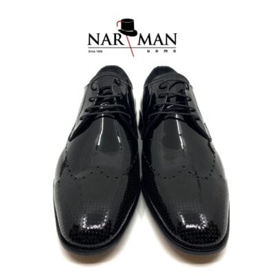 Pantofi eleganți, pentru bărbați, piele lăcuită.Culoare neagra. Marca Narman, PE78.