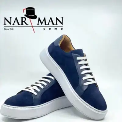 Pantofi casual bleumarin bărbați din piele întoarsă – PC01