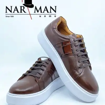 Pantofi casual maro bărbați din piele naturală -  PC04