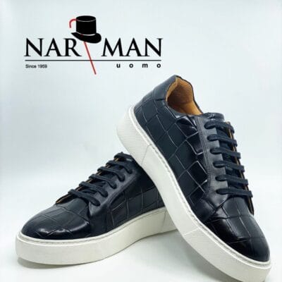 Pantofi casual din piele cu patratele Neagri. Marca Narman, PC07