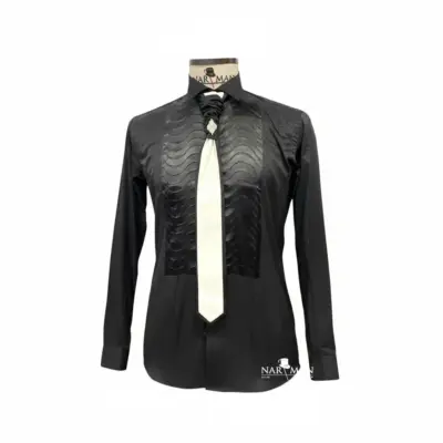 Lavalieră elegantă bărbați alb și negru - LV22