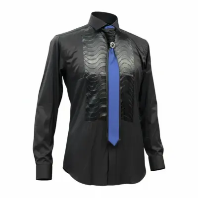 Lavalieră elegantă bărbați albastru cu negru - LV10