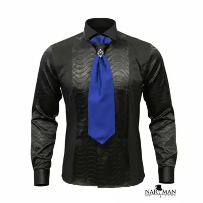 Lavalieră elegantă bărbați albastru imperial  - LV13