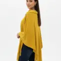 Șal elegant damă galben muștar din cașmir și lână, model uni