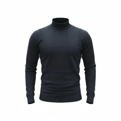 Pulover Cașmir și Lână Bărbați – Guler Baza Gatului, Gri - PCL01
