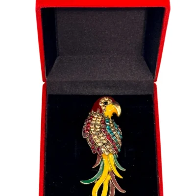 Broșă Esență Exotică cu Pietre Colorate din Oțel Inoxidabil (BA57)
