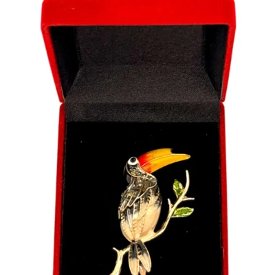 Broșă Tucan Exotic Elegant din Oțel Inoxidabil (BA58)