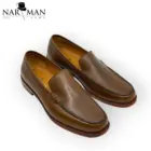 Loafers bărbătești maro ciocolatiu din piele naturală