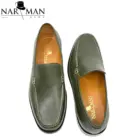 Loafers bărbătești verde măsliniu din piele naturală Narman