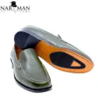 Loafers bărbătești verde măsliniu din piele naturală Narman