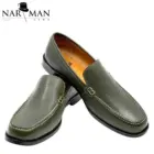 Loafers bărbătești verde măsliniu din piele naturală Narman