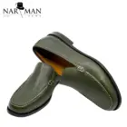 Loafers bărbătești verde măsliniu din piele naturală Narman