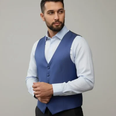 Vesta costum barbati albastru cobalt ceremonie- 53VLV