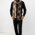 fular-barbatesc-doua-fete-geometric-elegance-maro-inchis-maro-deschis