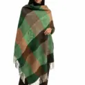 Șal elegant de damă verde smarald-camel din cașmir și lână, Model Character