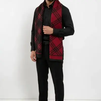 fular-barbatesc-doua-fete-geometric-elegance-negru-bordo