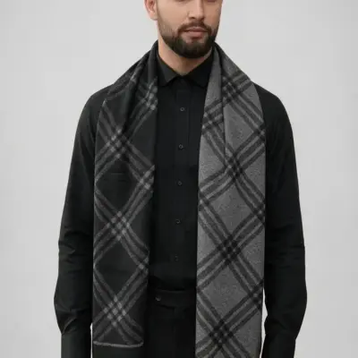 fular-barbatesc-doua-fete-geometric-elegance-negru-gri