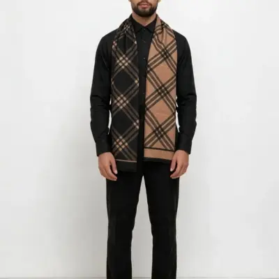 fular-elegant-barbati-cu-doua-fete-negru-si-maro