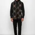 fular-elegant-barbati-cu-doua-fete-negru-si-maro