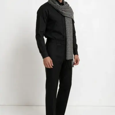 fular-barbati-labirint-imperial-negru-gri-deschis