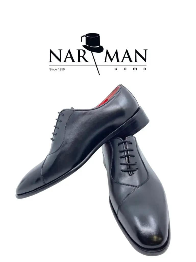 pantofi negri piele semi-lacuita