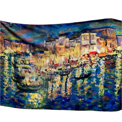 Șal din cașmir cu design artistic inspirat din pictura în ulei – (SLC303)
