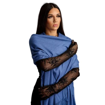 Șal Elegant din Lână și Cașmir – Model SLC193 (Albastru)